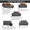 Easy-Going 6 Pieces Recliner Loveseat Stretch Sofa Slipcover Sofa Cover Furniture Protector Couch Soft with Elastic Bottom Kids, Spandex Jacquard Fabric Small Checks Gray view 4