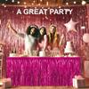 allgala Fuchsia Tinsel Table Skirt 2-Pack 29x108 Inch Metallic Foil Fringe Table Skirts for Party Event, Parade Float, Party Decoraton view 4