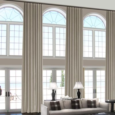 ChadMade 108 Inches Length Velvet Curtains, 2 Panels 52Wx108L Grey Beige, Rod Pocket Back Tab Hook Belt Flat Hooks Light Filtering Draperies for Ceiling Track Bay Window, Leon Collection