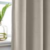 ChadMade 108 Inches Length Velvet Curtains, 2 Panels 52Wx108L Grey Beige, Rod Pocket Back Tab Hook Belt Flat Hooks Light Filtering Draperies for Ceiling Track Bay Window, Leon Collection view 3
