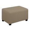 Easy-Going Stretch Ottoman Cover Folding Storage Stool Furniture Protector Soft Rectangle slipcover with Elastic Bottom(Ottoman Small,Natural) view 1