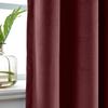 ChadMade 108 Inches Long Velvet Curtains, 2 Panels 52Wx108L Burgundy, Rod Pocket Back Tab Hook Belt Flat Hooks Light Filtering Draperies for Traverse Rod, Leon Collection view 3