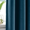 ChadMade 108 Inches Long Velvet Curtains, 2 Panels 52Wx108L Midnight Blue, Rod Pocket Back Tab Hook Belt Flat Hooks Light Filtering Draperies for Ceiling Track Bay Window, Leon Collection view 3