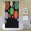 OERJU Ball Sports Cartoon Themed Shower Curtain Colorful Baseball Football Volleyball Rugby Basketball Physical Exercise Design Black Waterproof Fabric Kids Bath Curtain with Hooks 72x84inch view 3