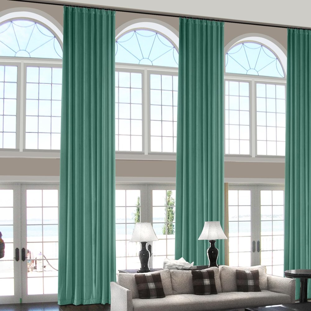 ChadMade 108 Inches Long Velvet Curtains, 2 Panels 52Wx108L Teal, Rod Pocket Back Tab Hook Belt Flat Hooks Thermal Insulated Lined Draperies for Traverse Rod, Leon Collection