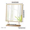 Square Desktop Makeup Mirror Bedroom Tabletop Shaving Mirror with Base Freestanding Metal Framed Iron Art | 40 40cm view 3