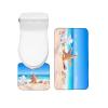 Amagical Golden Sand with Seashell and Starfish Pattern 2 Piece Blue Ocean Bathroom Mat Set Bath Mat Contour Mat view 1