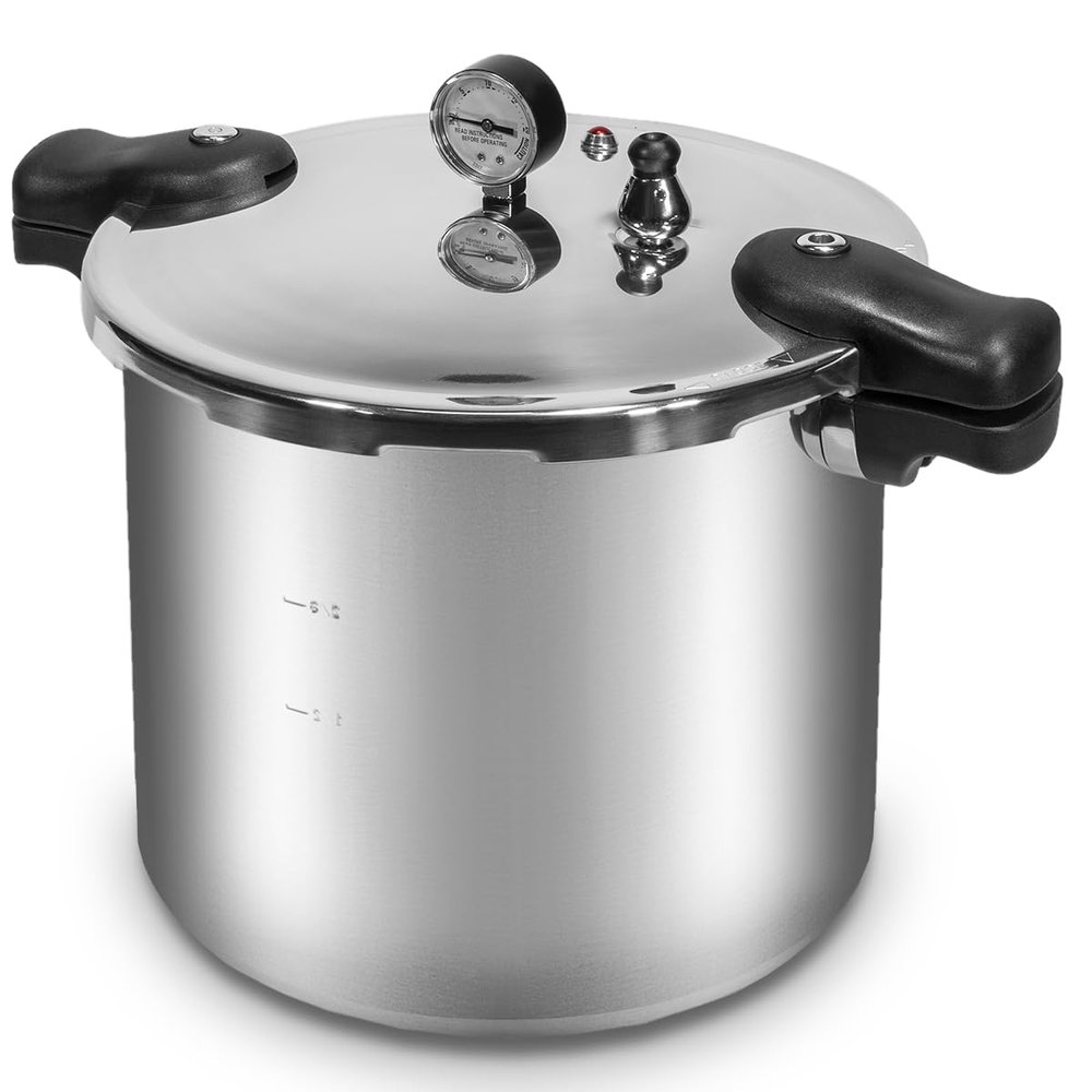 Barton 22-Quart Pressure Canner Pressure Cooker Pressure Gauge with Rack, Induction Compatible, Steam Canner Polished 22 QT Stovetop Pot