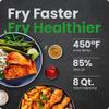 Chefman Air Fryer 8 Qt | TurboFry 4-in-1 with 450F Hi-Fry Option for Crispier Results | Bake, Dehydrate, Frozen | XL Nonstick Dishwasher-Safe Basket | Stainless Steel view 2