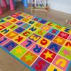 Champion Rugs Kids ABCs Alphabet Numbers Shapes Educational Learning Area Rug Carpet for Kids and Children Bedrooms and Playroom (8 Feet X 8 Feet Round) view 1