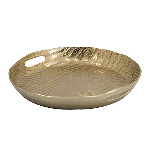 A&B Home Aluminum Decorative Timber Tray D13x2