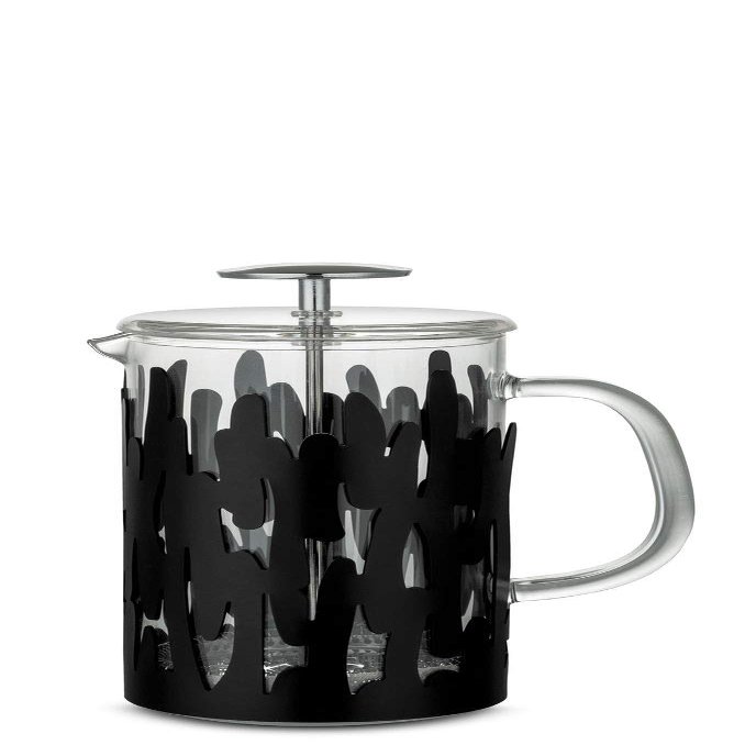 Alessi BM12/8 B Barkoffee Press filter coffee maker or infuser in steel coloured with epoxy resin, black and heat resistant glass. 8 cups.