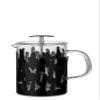 Alessi BM12/8 B Barkoffee Press filter coffee maker or infuser in steel coloured with epoxy resin, black and heat resistant glass. 8 cups. view 1