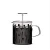 Alessi BM12/8 B Barkoffee Press filter coffee maker or infuser in steel coloured with epoxy resin, black and heat resistant glass. 8 cups. view 2