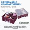 AB Designs Super Satchel Compartment Box - Stackable Durable Art Storage with 8 Removable Compartments, Smart Closure, and Portable Design for Craft Supplies, Threads, Ribbons, Paint Tubes view 4