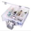AB Designs 6967ABD Super Satchel with 9 Mixed Bins Inside, Stackable Home Storage Organization Container, Clear with Sliver Latches and Handle view 1