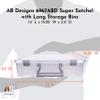 AB Designs 6967ABD Super Satchel with 9 Mixed Bins Inside, Stackable Home Storage Organization Container, Clear with Sliver Latches and Handle view 2