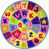 CRs Kids/Baby Room/Daycare/Classroom/Playroom Area Rug Letters Numbers Fun Educational Shapes Non- Slip Learning Carpet (8 Feet X 8 Feet Round) view 1