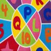 CRs Kids/Baby Room/Daycare/Classroom/Playroom Area Rug Letters Numbers Fun Educational Shapes Non- Slip Learning Carpet (8 Feet X 8 Feet Round) view 3