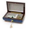 Handcrafted Dark Blue Double Heart with Floral Inlay 18 Note Music Box - Many Songs to Choose - in The Good Old Summertime view 3