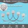 allgala HD89017 5-Arm Bowls Tealight Candelabra Candle Holder with Ball Shaped Cup (Silver Chrome) view 2