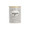 10 Strawberry Street Labeled Ceramic Kitchen Canister Set, Set of 3, Coffee Sugar Flour, White/Black, Bamboo Lids view 4