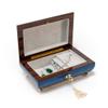 Handcrafted Dark Blue Double Heart with Floral Inlay 18 Note Music Box - Many Songs to Choose - Lord's Prayer. The (Albert Hay Malotte) view 2