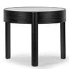 Anika Black Round Side Table with Tempered Glass Top view 1