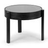 Anika Black Round Side Table with Tempered Glass Top view 2