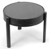 Anika Black Round Side Table with Tempered Glass Top view 3