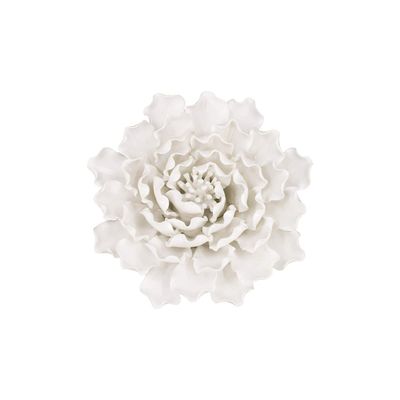 A and B Home 7.3" H Cream Ceramic Indoor Handmade 3D Flower Wall Decor, Wall Art Sculpture for Home Office Living Room Hallway Kitchen