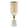A and B Home 18.7 in H Gold/White Glass/Aluminum Vase with Marble Base - Small, Home Accent Dcor view 1