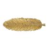 A&B Large Home Gold Leaf Plate Realistic Feather Tray Painted Gold Finish Centerpiece Table Decor Living Room Office Dining Accessory 19" x 6" x 1" view 2