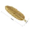 A&B Large Home Gold Leaf Plate Realistic Feather Tray Painted Gold Finish Centerpiece Table Decor Living Room Office Dining Accessory 19" x 6" x 1" view 3