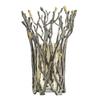 A&B Home 13.5" Gold Twig Vase with Brown Luster Glass view 1