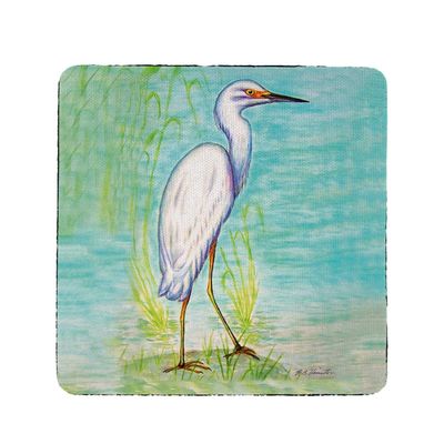Betsy Drake CT025 Snowy Egret Coaster - Set of 4