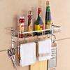 Kitchen Shelf Stainless Steel Seasonings Kitchen Supplies Shelves Single Layer Wall Mount Multifunction Kitchen Finishing Rack (Size : 60 * 14 * 17cm) view 1