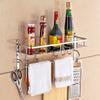 Kitchen Shelf Stainless Steel Seasonings Kitchen Supplies Shelves Single Layer Wall Mount Multifunction Kitchen Finishing Rack (Size : 50 * 14 * 17cm) view 1