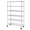 BestMassage Wire Shelving Unit Heavy Duty Garage Storage Shelves Large Metal Shelf Organizer 6-Tier Height Adjustable Commercial Grade Utility Steel Storage Rack with Wheels,18 x 48 x 72 (Chrome) view 1