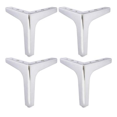 4 inch Metal Furniture Legs, Btowin 4Pcs Modern Triangle Diamond Furniture Feet for Cabinet Sofa TV Stand Bookcase