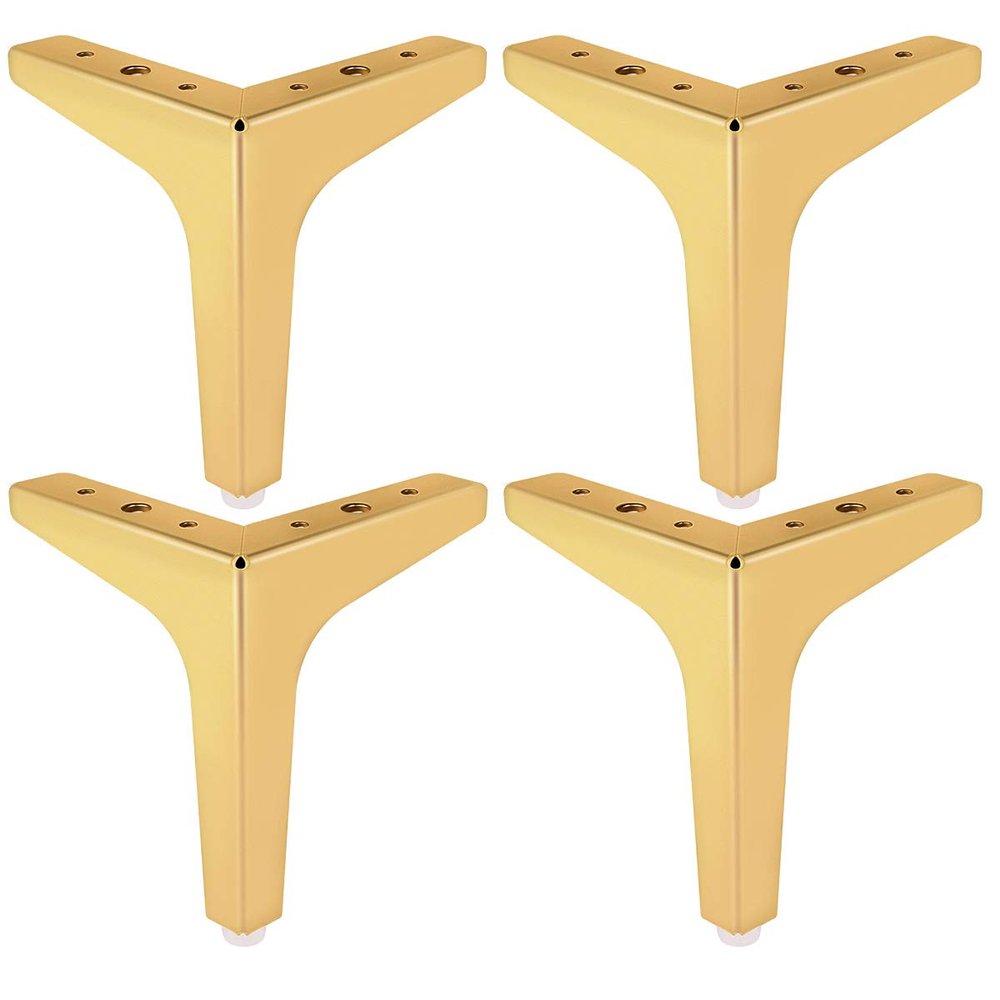 6 inch Metal Furniture Legs, Btowin 4Pcs Modern Triangle Diamond Furniture Feet for Cabinet Sofa TV Stand Bookcase