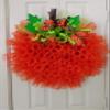 24" Orange Mesh Pumpkin Wreath view 1