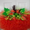 24" Orange Mesh Pumpkin Wreath view 2
