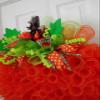24" Orange Mesh Pumpkin Wreath view 3
