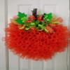 24" Orange Mesh Pumpkin Wreath view 4
