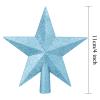 Aneco Blue Glitter Mini Christmas Tree Topper Shatter-Proof 4 Inch Small Christmas Tree Decoration Treetop for Holiday Ornament or Home Decor view 2