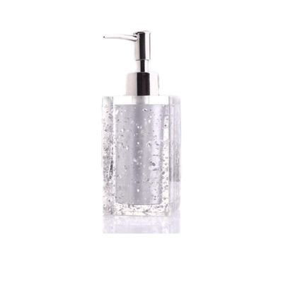 AVEO Soap Pump Square Glass Resin Lotion Bottle Refillable Foaming Hand Soap Dispenser Pump Bottle for Bathroom Kitchen soap Dispenser soap Dispenser (Color : Silver)