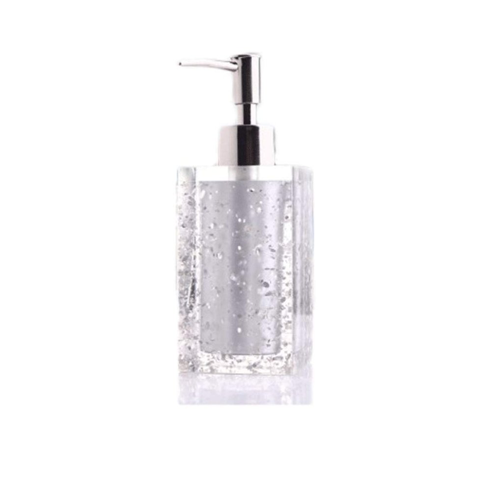 AVEO Soap Pump Square Glass Resin Lotion Bottle Refillable Foaming Hand Soap Dispenser Pump Bottle for Bathroom Kitchen soap Dispenser soap Dispenser (Color : Silver)