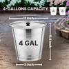 Skywin Metal Can with Lid - Durable 4 Gallon Metal Bucket with Lid for Heavy Loads - Environment-Friendly Trash Can for Outdoor, Safe Alternative to Plastic (2) view 2
