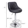 XMZFQ Modern PU Leather Adjustable Swivel Barstools Set of 2, Armless Hydraulic Kitchen Counter Bar Stools Island Bar Stool with Back,Black view 3